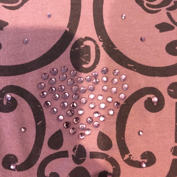 Beautiful Purple Heart Embelished Tank Top Size L - Picture 4 of 6
